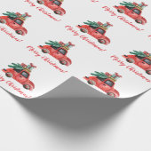 kerstwagen met boominsteekfolie cadeaupapier (Hoek)