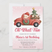 Kerstwagen Oh wat een leuk verjaardagsfeestje Kaart (Voorkant)