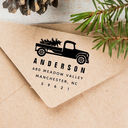 Kerstwagen retouradres zelfinktende stempel