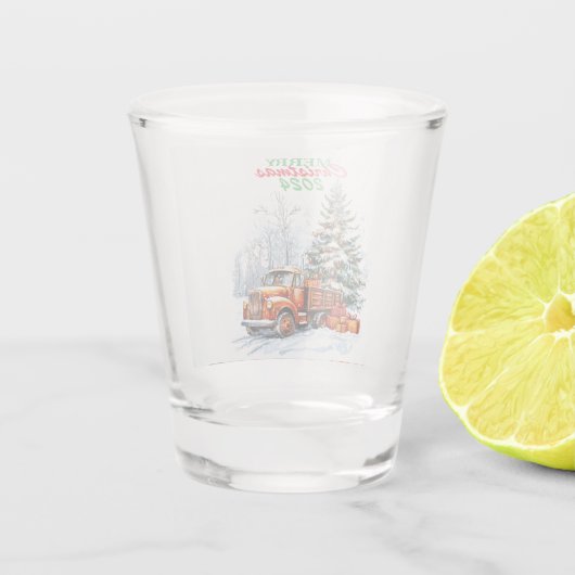 kerstwagen shot glas (Achterkant)