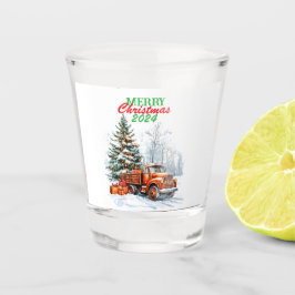 kerstwagen shot glas