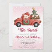 Kerstwagen Twee Lief Verjaardagsfeest Kaart (Voorkant)
