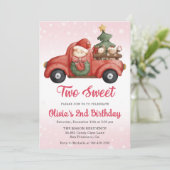 Kerstwagen Twee Lief Verjaardagsfeest Kaart (Staand voorkant)