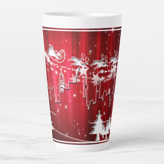Kerstwagens Latte Mok (Voorkant)