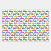 Kerstwagens met kerstbomen met tramaanhangwagens inpakpapier vel (Voorkant)