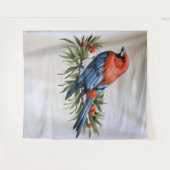 Kerstwandkunst met vogel en hulst wandkleed (Voorkant (horizontaal))