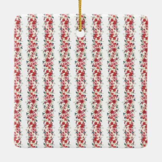 Kerstwandtapijt Bloemen Vakantiefoto Keramisch Ornament (Achterkant)