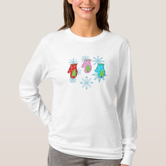 Kerstwanten_white Flat Holiday Kaart T-Shirt (Voorkant)