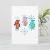 Kerstwanten_white Platte Vakantie Kaart (Staand voorkant)