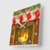 Kerstwapenkussen en een hangslot vierkante klok (Hoek)