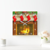 Kerstwapenkussen en een hangslot vierkante klok (Huis)