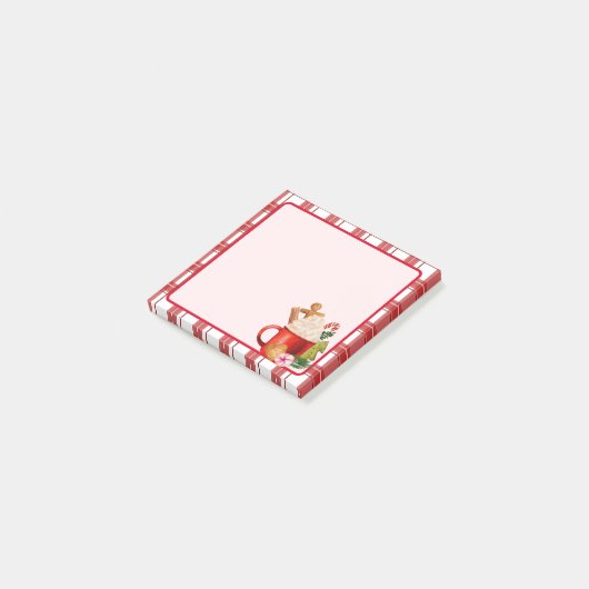 Kerstwarme cacao Cookie Candy Cane Red Pset Post-it® Notes (Schuin)