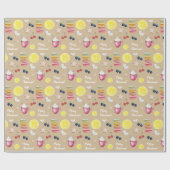 Kerstwarme cacao en goede wensen cadeaupapier (Vlak)