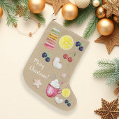 Kerstwarme cacao en goede wensen grote kerstsok