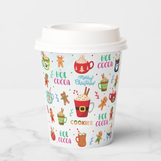Kerstwarme cacao, Ginger Cookies Papieren Bekers (Achterkant)