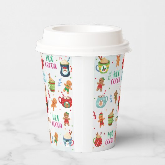 Kerstwarme cacao, Ginger Cookies Papieren Bekers (Rechts)