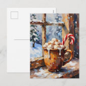 Kerstwarme cacao met geroosterde marshmallows feestdagenkaart (Voorkant / Achterkant)