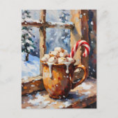 Kerstwarme cacao met geroosterde marshmallows feestdagenkaart (Voorkant)