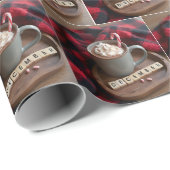 Kerstwarme cacao met snoepriet cadeaupapier (Rol Hoek)