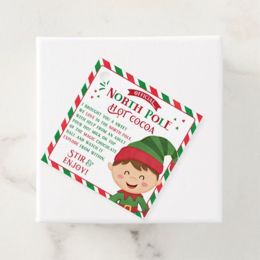 Kerstwarme chocolaatbom Gift Label voor kinderen (In situ)