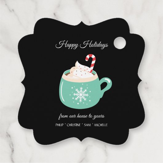 Kerstwarme chocolade bedankjes labels (Achterkant)