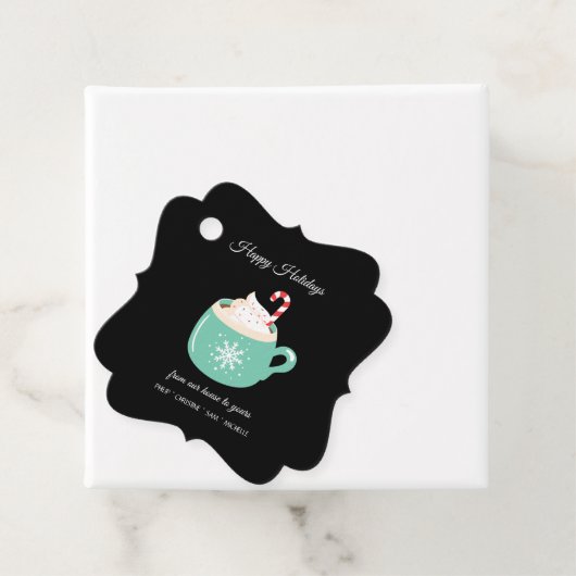 Kerstwarme chocolade bedankjes labels (In situ)