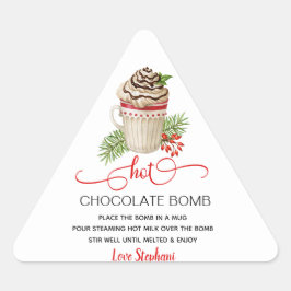 Kerstwarme chocolade-bomschotel sticker