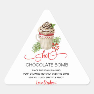 Kerstwarme chocolade-bomschotel sticker