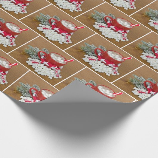 Kerstwarme chocolade cadeaupapier (Hoek)
