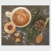 Kerstwarme chocolade cadeaupapier (Vlak)