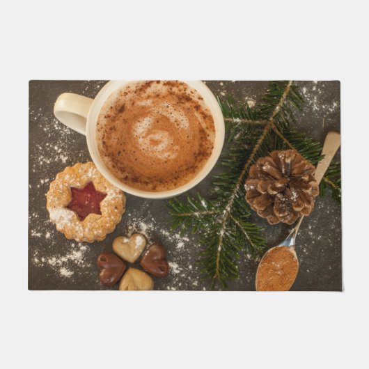 Kerstwarme chocolade deurmat (Voorkant)