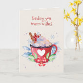 Kerstwarme chocolade en koekjes kaart (Gele Bloem)