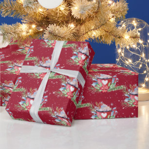 Kerstwarme chocolade en sneeuwvlokken cadeaupapier