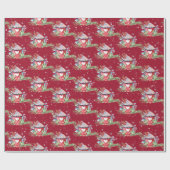 Kerstwarme chocolade en sneeuwvlokken cadeaupapier (Vlak)