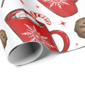 Kerstwarme chocolade en snoepgoed cadeaupapier (Rol Hoek)