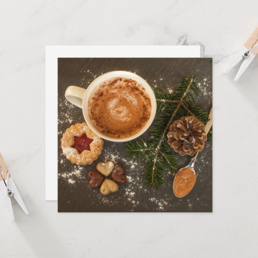 Kerstwarme chocolade kaart (Voorkant / Achterkant in situ)