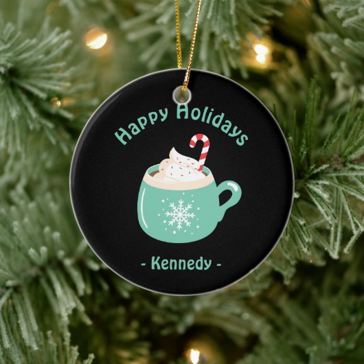 Kerstwarme chocolade keramisch ornament (Boom)