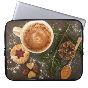 Kerstwarme chocolade laptop sleeve