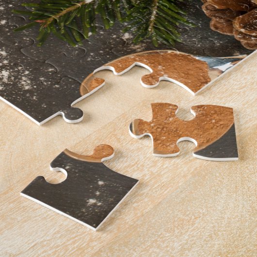 Kerstwarme chocolade legpuzzel (Zijkant)