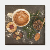 Kerstwarme chocolade magneet (Voorkant)