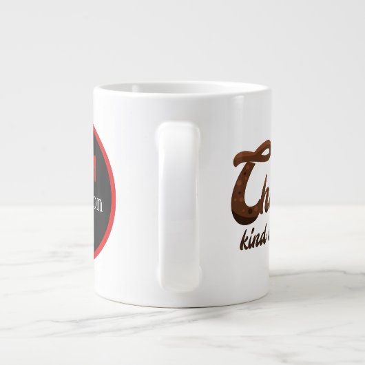 kerstwarme chocolade met feestjes monogram grote koffiekop (Achterkant)