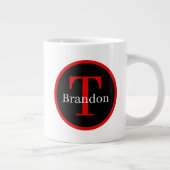 kerstwarme chocolade met feestjes monogram grote koffiekop (Rechts)