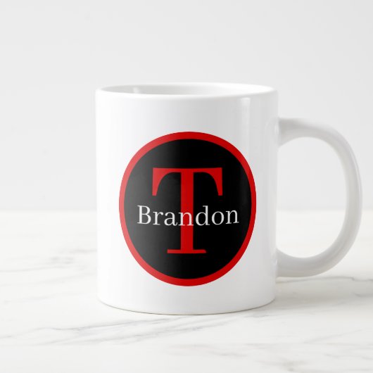 kerstwarme chocolade met feestjes monogram grote koffiekop (Rechts)