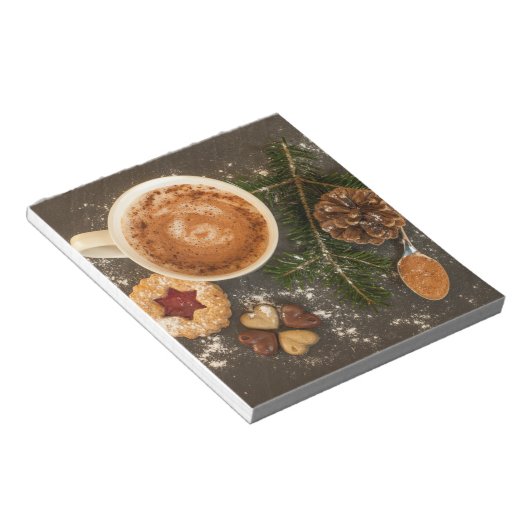 Kerstwarme chocolade notitieblok (Schuin)