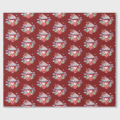 Kerstwarme chocolade op rood cadeaupapier (Vlak)