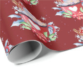 Kerstwarme chocolade op rood cadeaupapier (Rol Hoek)