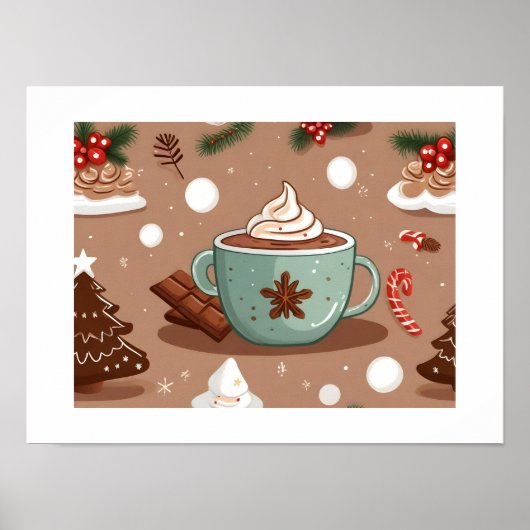 Kerstwarme chocolade poster (Voorkant)