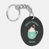 Kerstwarme chocolade sleutelhanger (Voorkant Links)