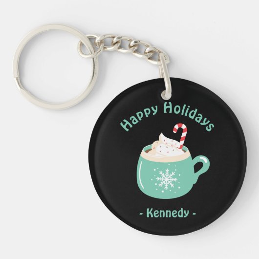 Kerstwarme chocolade sleutelhanger (Voorkant)