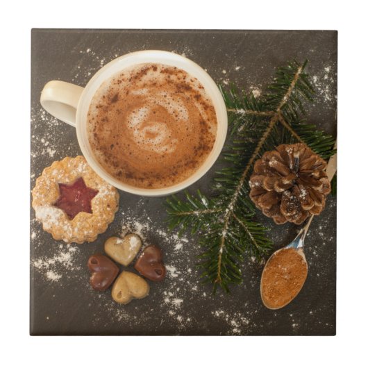 Kerstwarme chocolade tegeltje (Voorkant)